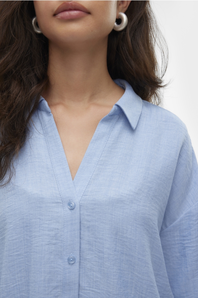 VMMELANEY QUEENY LS SHIRT WVN NOOS 10316389 CHAMBRAY BLUE/MELANGE
